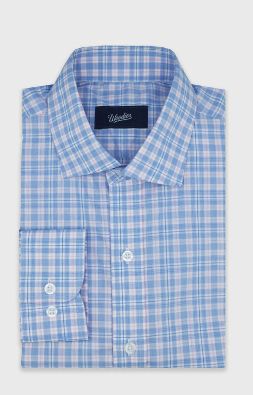 Blue & Pink Plaid Plaid Easy Care Shirt
