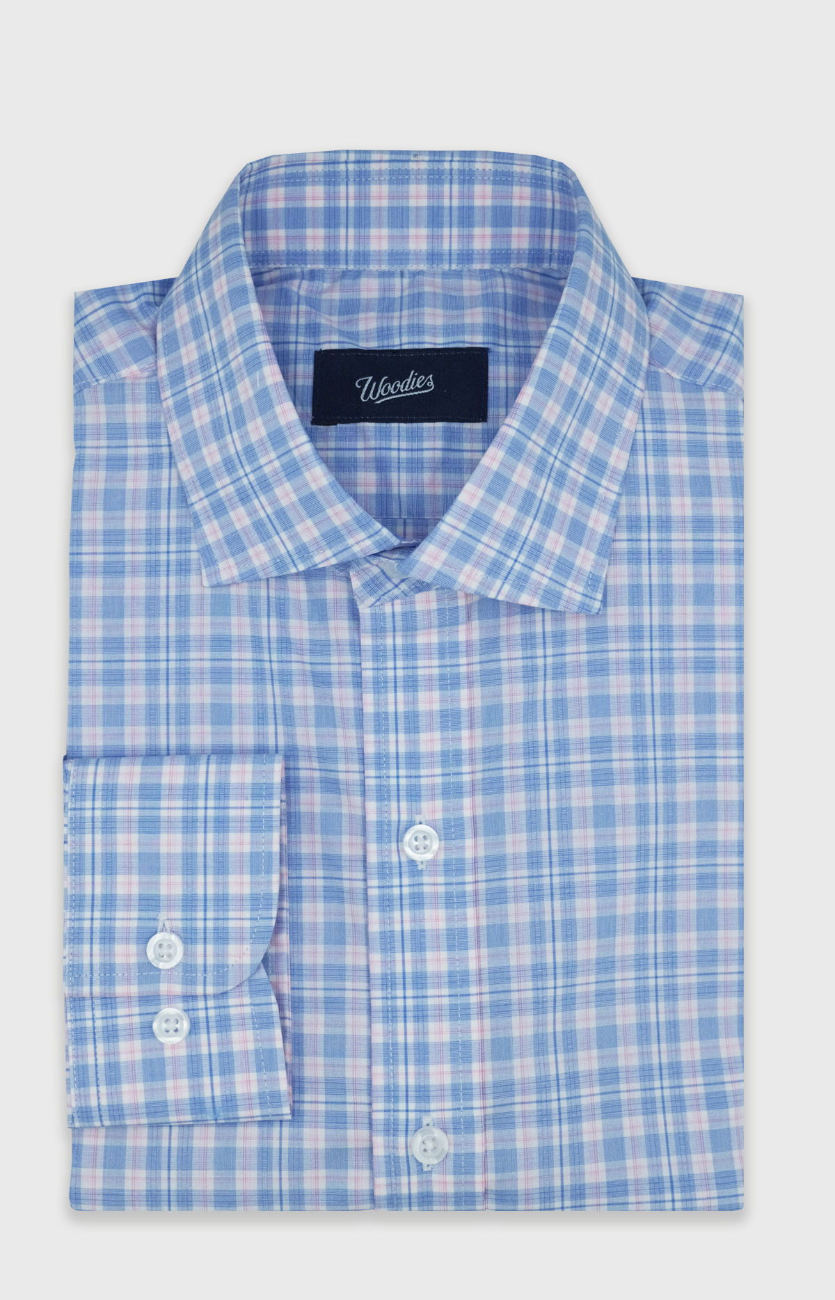 Blue & Pink Plaid Plaid Easy Care Shirt