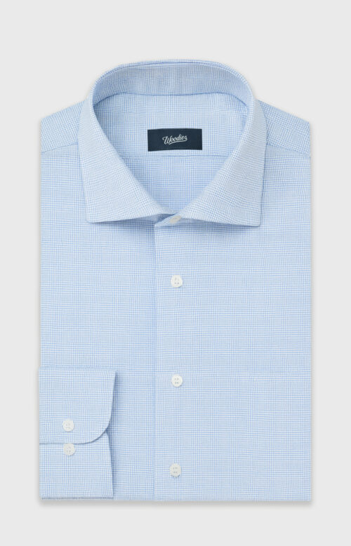 Light Blue Glen Plaid Shirt