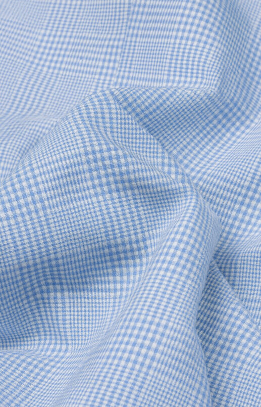 Light Blue Glen Plaid Easy Care Shirt