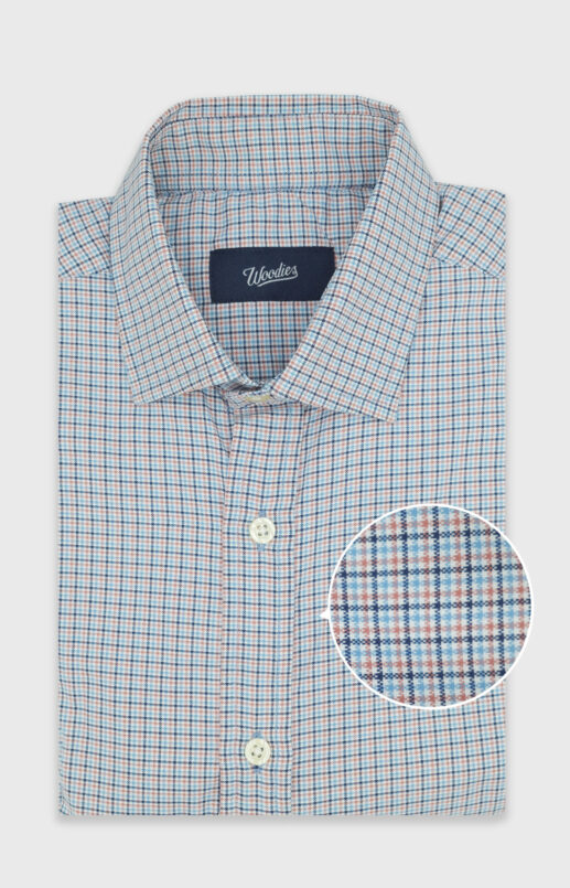 Coral Micro Check Performance Shirt