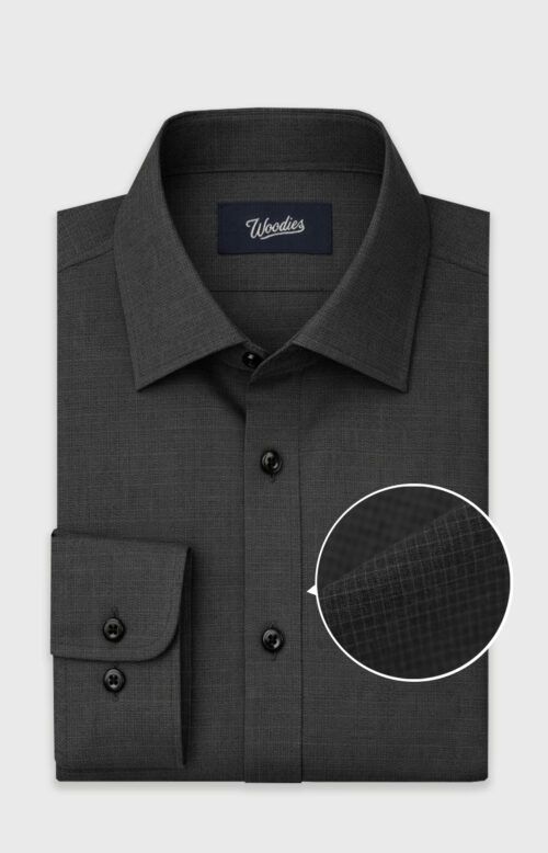 Heathered Black Micro Grid Performance Shirt