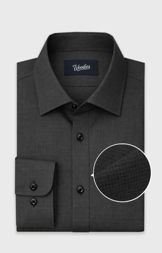 Heathered Black Micro Grid Performance Shirt