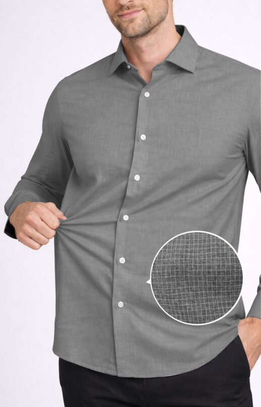 Heathered Grey Micro Grid Performance Shirt