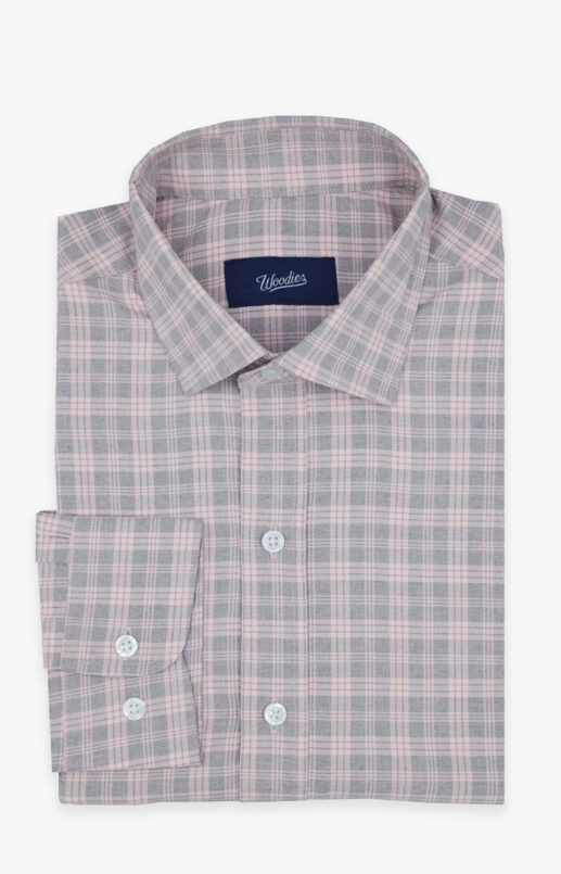 Heathered Pink & Grey Plaid