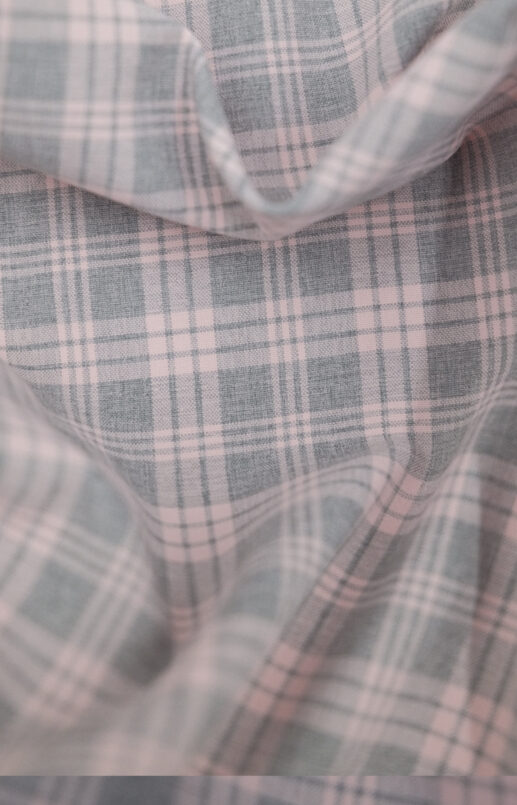 Heathered Pink & Grey Plaid