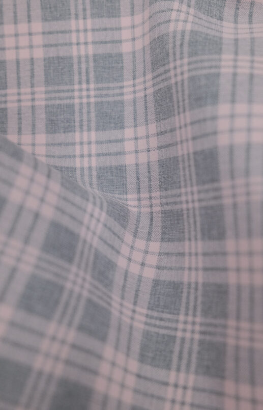 Heathered Pink & Grey Plaid