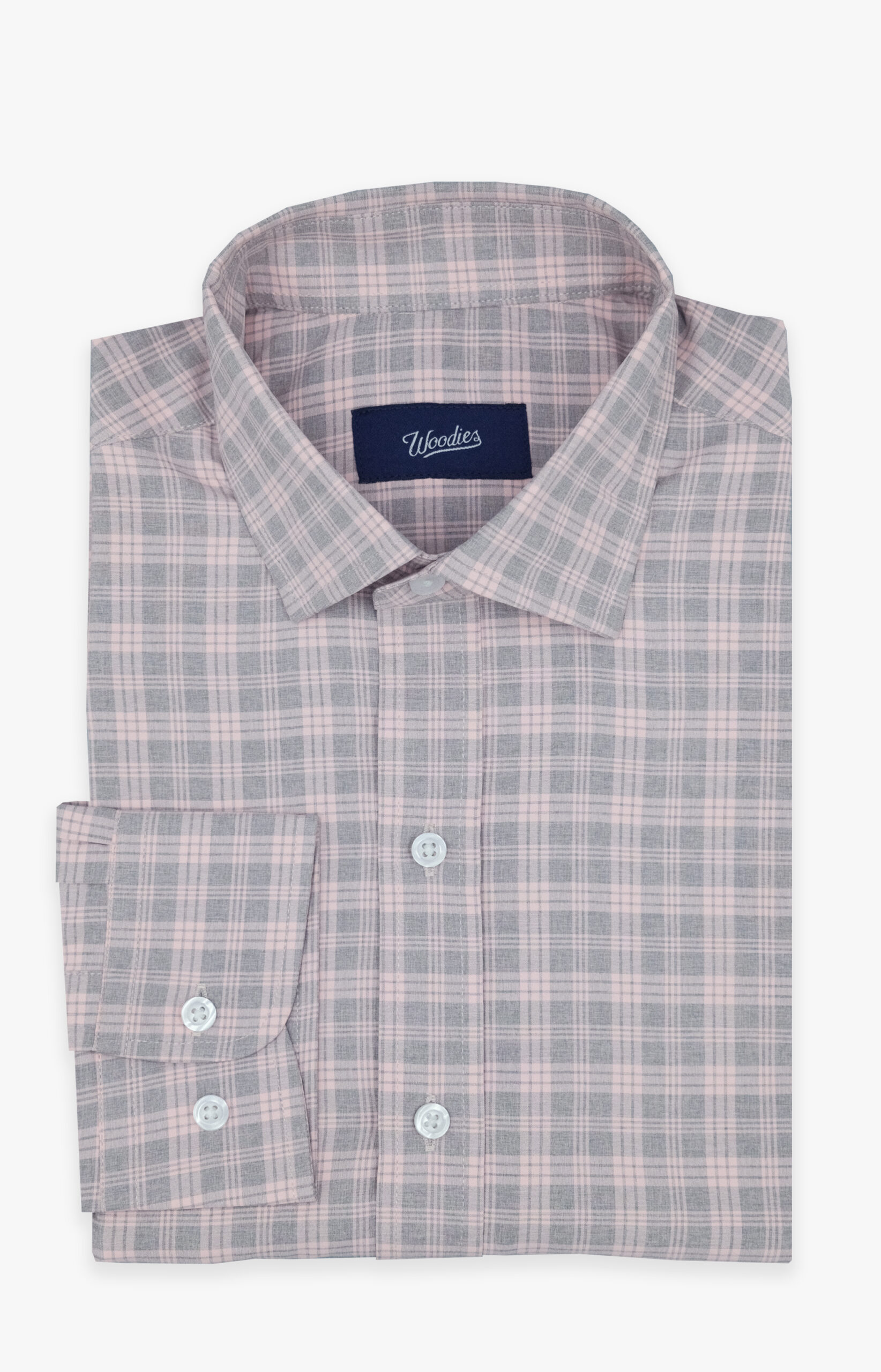 Heathered Pink & Grey Plaid