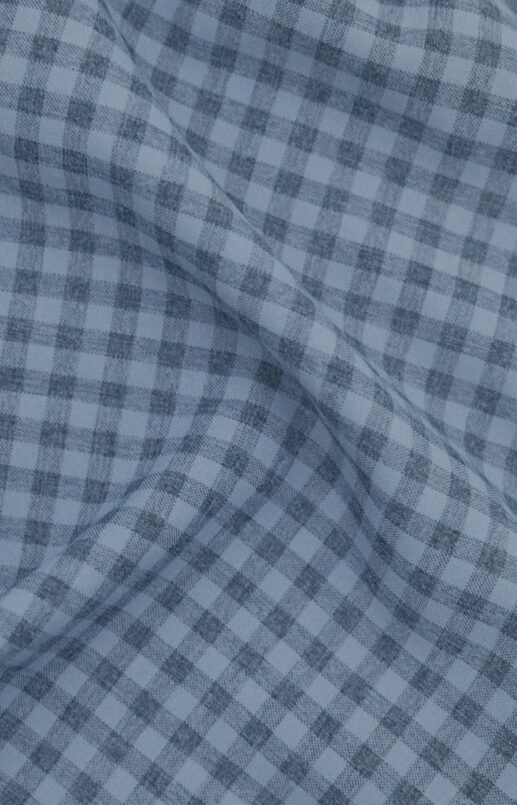 Heathered Deep Water Blue Gingham