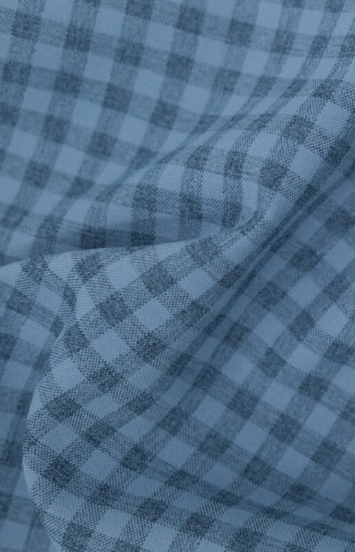 Heathered Deep Water Blue Gingham