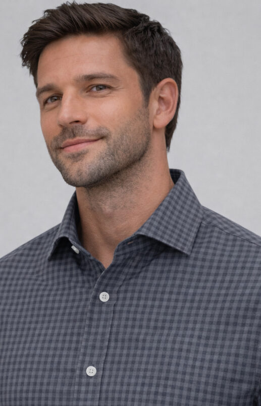 Heathered Slate Black Gingham