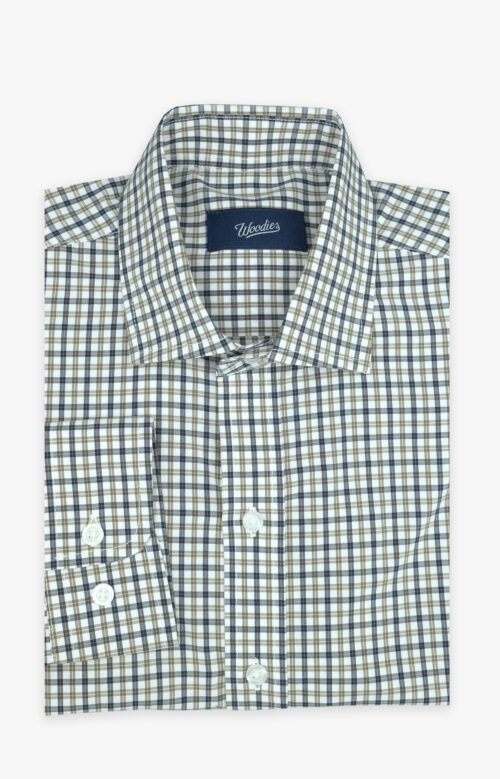 Navy & Brown Plaid Performance Shirt