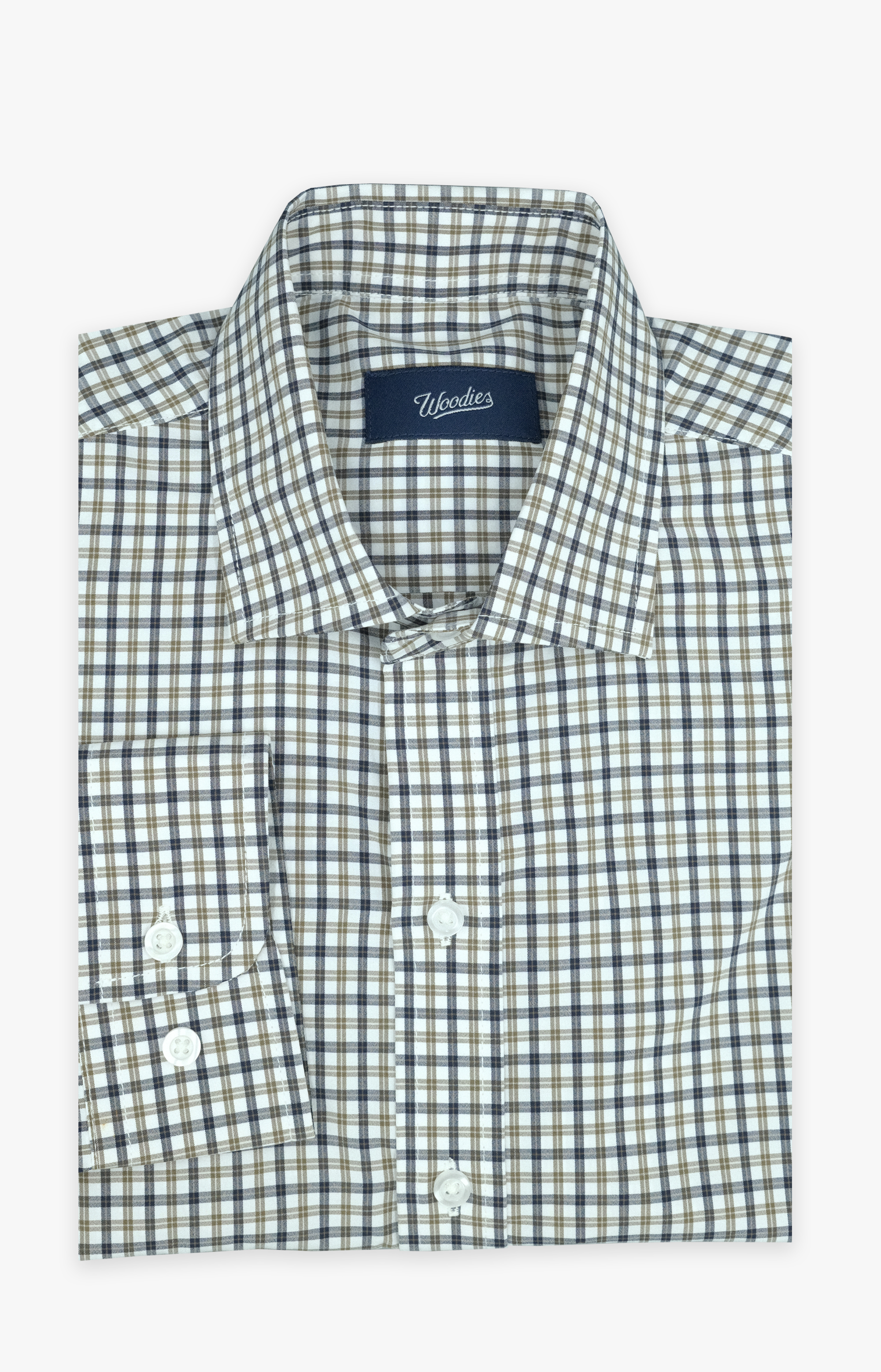 Navy & Brown Plaid Performance Shirt